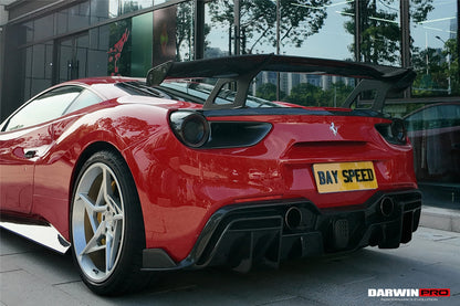 DarwinPro 2015-2020 Ferrari 488 GTB Partial Carbon Fiber Wing With Base DarwinPRO (SF90XX Style)