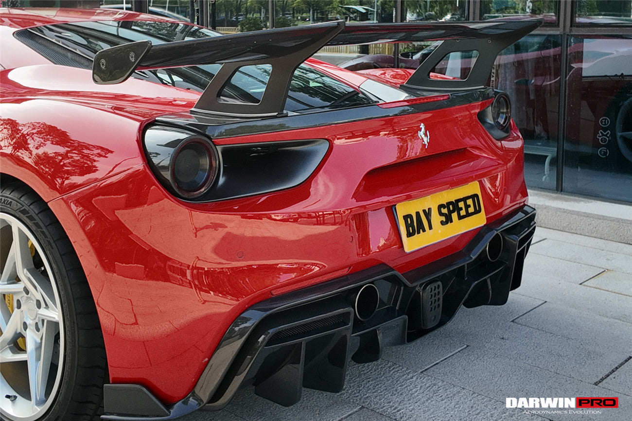 DarwinPro 2015-2020 Ferrari 488 GTB Partial Carbon Fiber Wing With Base DarwinPRO (SF90XX Style)