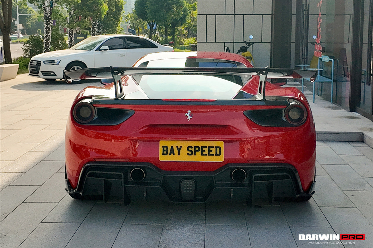 DarwinPro 2015-2020 Ferrari 488 GTB Partial Carbon Fiber Wing With Base DarwinPRO (SF90XX Style)