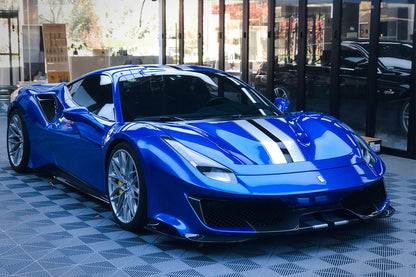 DarwinPRO 2015-2020 Ferrari 488 GTB | Spider Pista Style Carbon Fiber Front Bumper Set with Hood