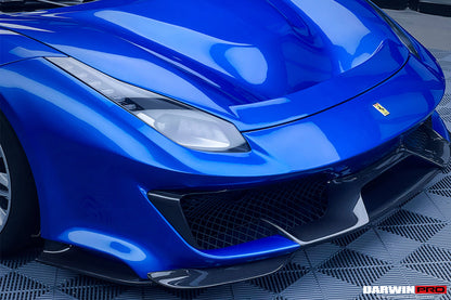 DarwinPRO 2015-2020 Ferrari 488 GTB | Spider Pista Style Carbon Fiber Front Bumper Set with Hood