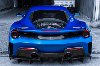 Parachoques trasero y alerón de fibra de carbono DarwinPRO 2015-2020 Ferrari 488 GTB estilo pista