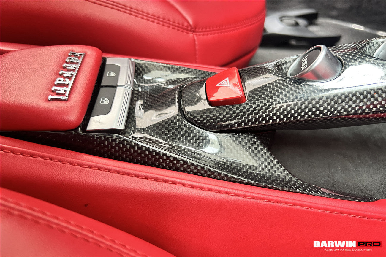 Panel de interruptores de ventanas y soporte de puente de fibra de carbono seco DarwinPRO para Ferrari 488 GTB y Spider (2015-2020)