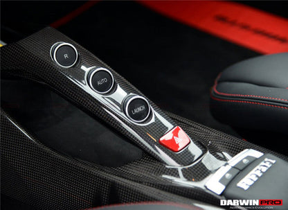 Panel de interruptores de ventanas y soporte de puente de fibra de carbono seco DarwinPRO para Ferrari 488 GTB y Spider (2015-2020)