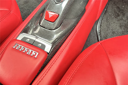 Panel de interruptores de ventanas y soporte de puente de fibra de carbono seco DarwinPRO para Ferrari 488 GTB y Spider (2015-2020)