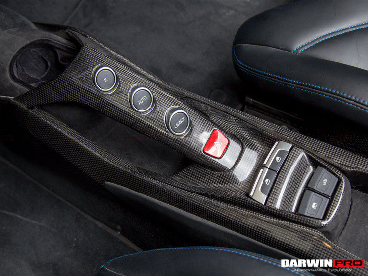 Panel de interruptores de ventanas y soporte de puente de fibra de carbono seco DarwinPRO para Ferrari 488 GTB y Spider (2015-2020)