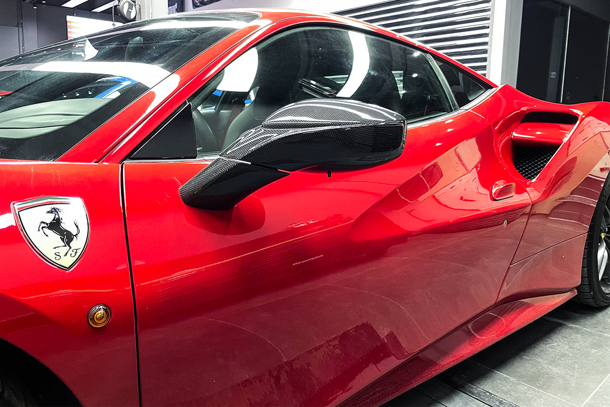 DarwinPRO 2015-2020 Ferrari 488 GTB & Spider Carbon Fiber Mirror House & Base Replacement