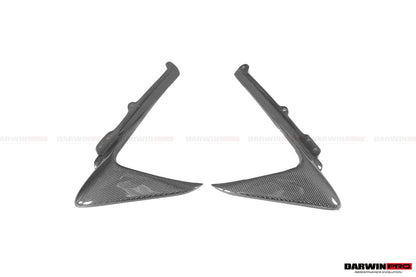 DarwinPRO Carbon Fiber Front Bumper Vent Canards | 2018-2022 Ferrari 488 Pista