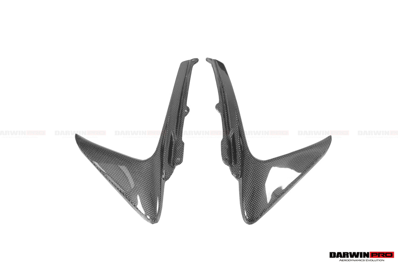DarwinPRO Carbon Fiber Front Bumper Vent Canards | 2018-2022 Ferrari 488 Pista