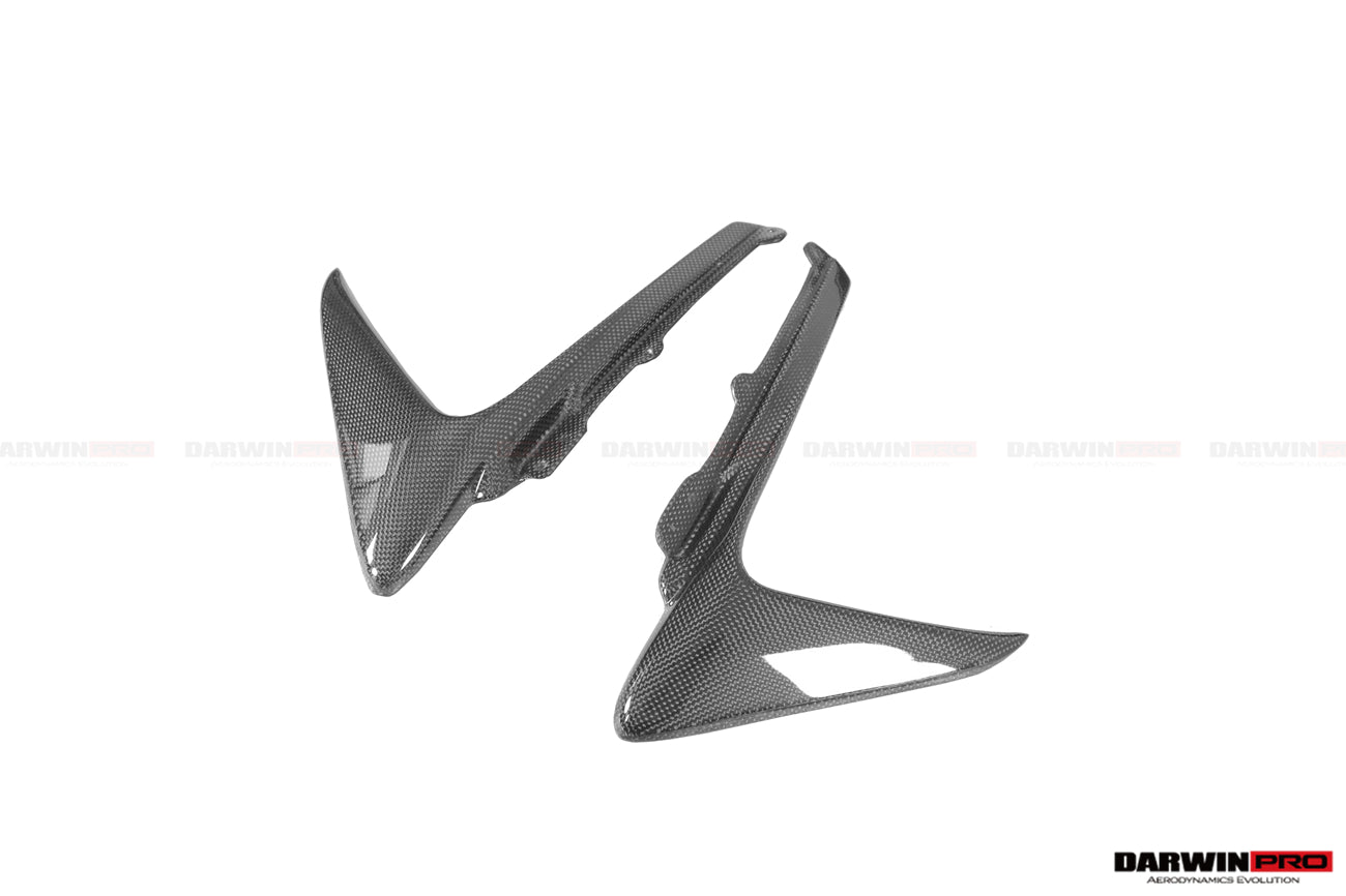 DarwinPRO Carbon Fiber Front Bumper Vent Canards | 2018-2022 Ferrari 488 Pista