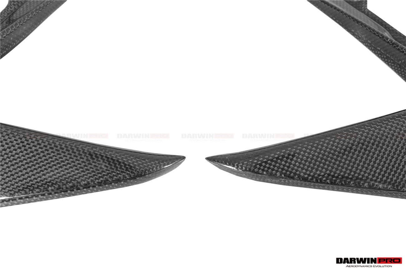 DarwinPRO Carbon Fiber Front Bumper Vent Canards | 2018-2022 Ferrari 488 Pista