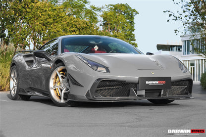 DarwinPRO 2015-2020 Ferrari 488 GTB & Spider iMP-Performance Carbon Fiber Front Bumper Canards