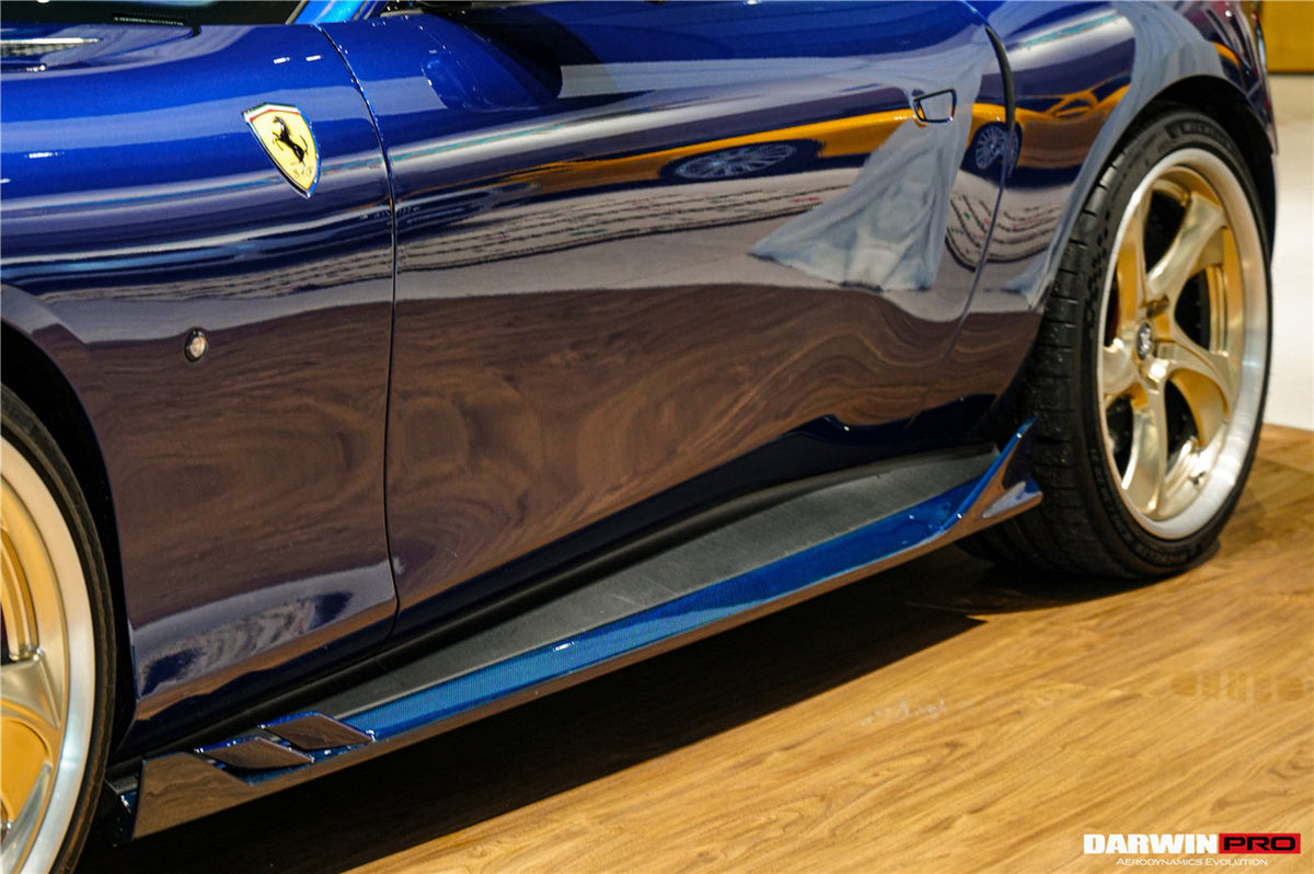 2020-UP Ferrari Roma Carbon Fiber Side Skirts DarwinPRO (BKSS Design) (1X1CF9513BKSS-SS)