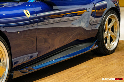 2020-UP Ferrari Roma Carbon Fiber Side Skirts DarwinPRO (BKSS Design) (1X1CF9513BKSS-SS)