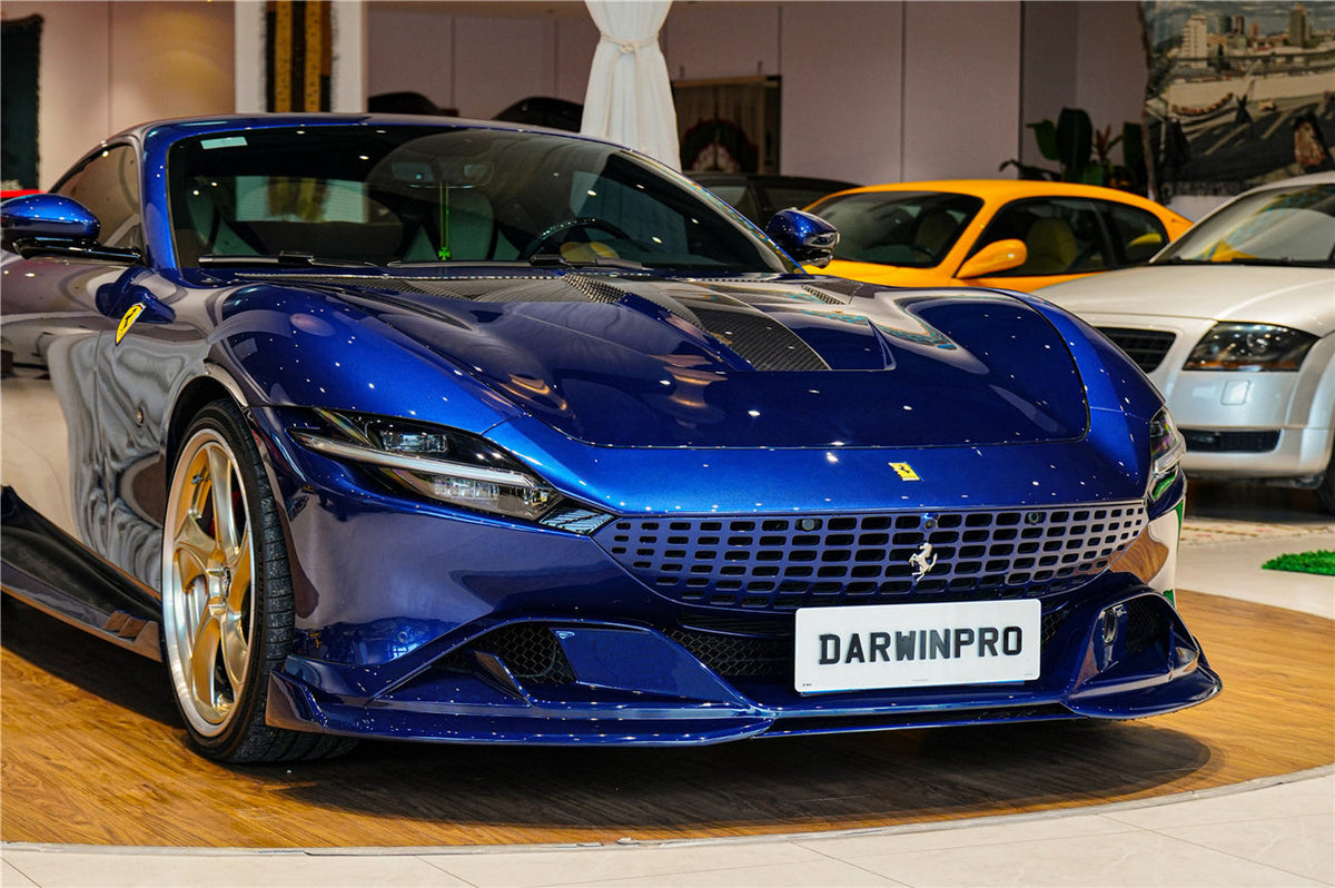 2020-UP Ferrari Roma Carbon Fiber Front Lip Splitter DarwinPRO (BKSS Design) (1X1CF9513BKSS-FL)