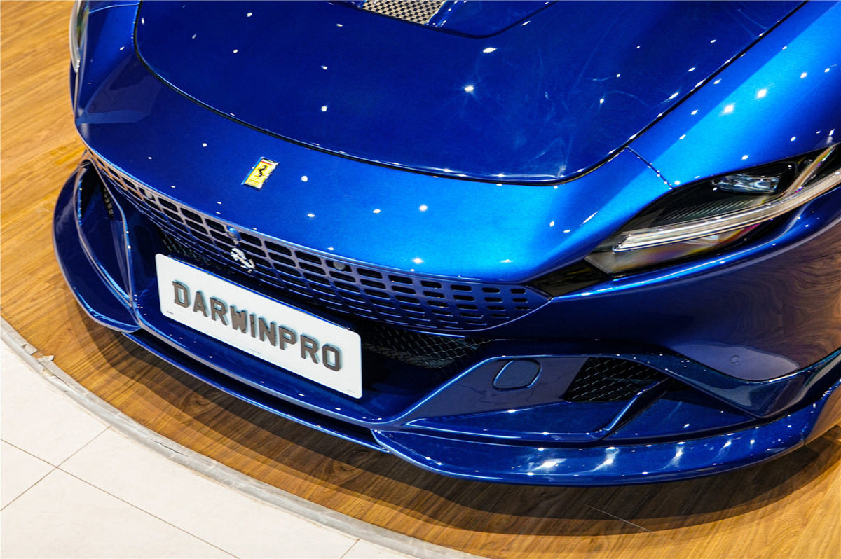 2020-UP Ferrari Roma Carbon Fiber Front Lip Splitter DarwinPRO (BKSS Design) (1X1CF9513BKSS-FL)