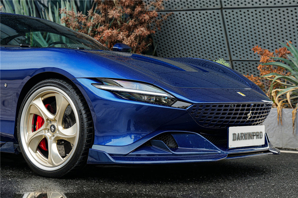 2020-UP Ferrari Roma Carbon Fiber Front Lip Splitter DarwinPRO (BKSS Design) (1X1CF9513BKSS-FL)