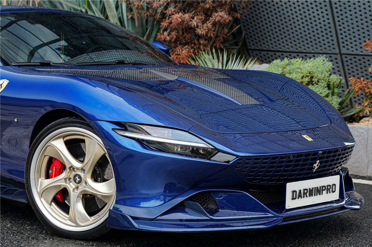2020-UP Ferrari Roma Carbon Fiber Front Lip Splitter DarwinPRO (BKSS Design) (1X1CF9513BKSS-FL)