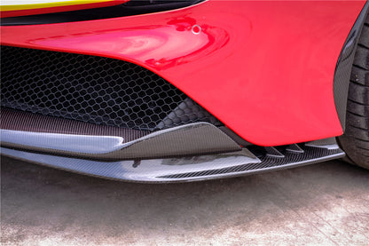 DarwinPRO 2020-UP Ferrari SF90 Stradale OE Style Autoclave Carbon Fiber Front Bumper Side Splitter