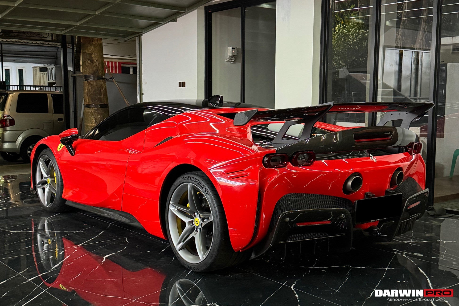 Alerón de fibra de carbono autoclave DarwinPRO para Ferrari SF90XX (modelos 2020-UP) (solo compatible con SF90 Stradale con alerón de maletero Assetto Fiorano)