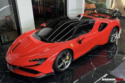 Alerón de fibra de carbono autoclave DarwinPRO para Ferrari SF90XX (modelos 2020-en adelante) con base (compatible con SF90 Stradale)