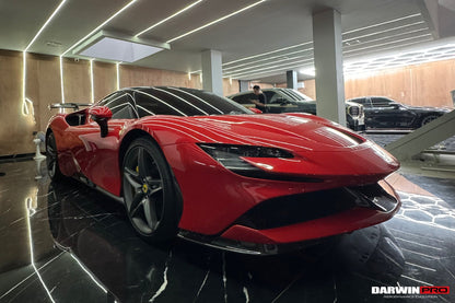 Alerón de fibra de carbono autoclave DarwinPRO para Ferrari SF90XX (modelos 2020-en adelante) con base (compatible con SF90 Stradale)