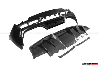 DarwinPRO 2022-UP Ferrari 296 GTB & GTS (Type F171) OE Style Carbon Fiber Rear Bumper w/ Diffuser