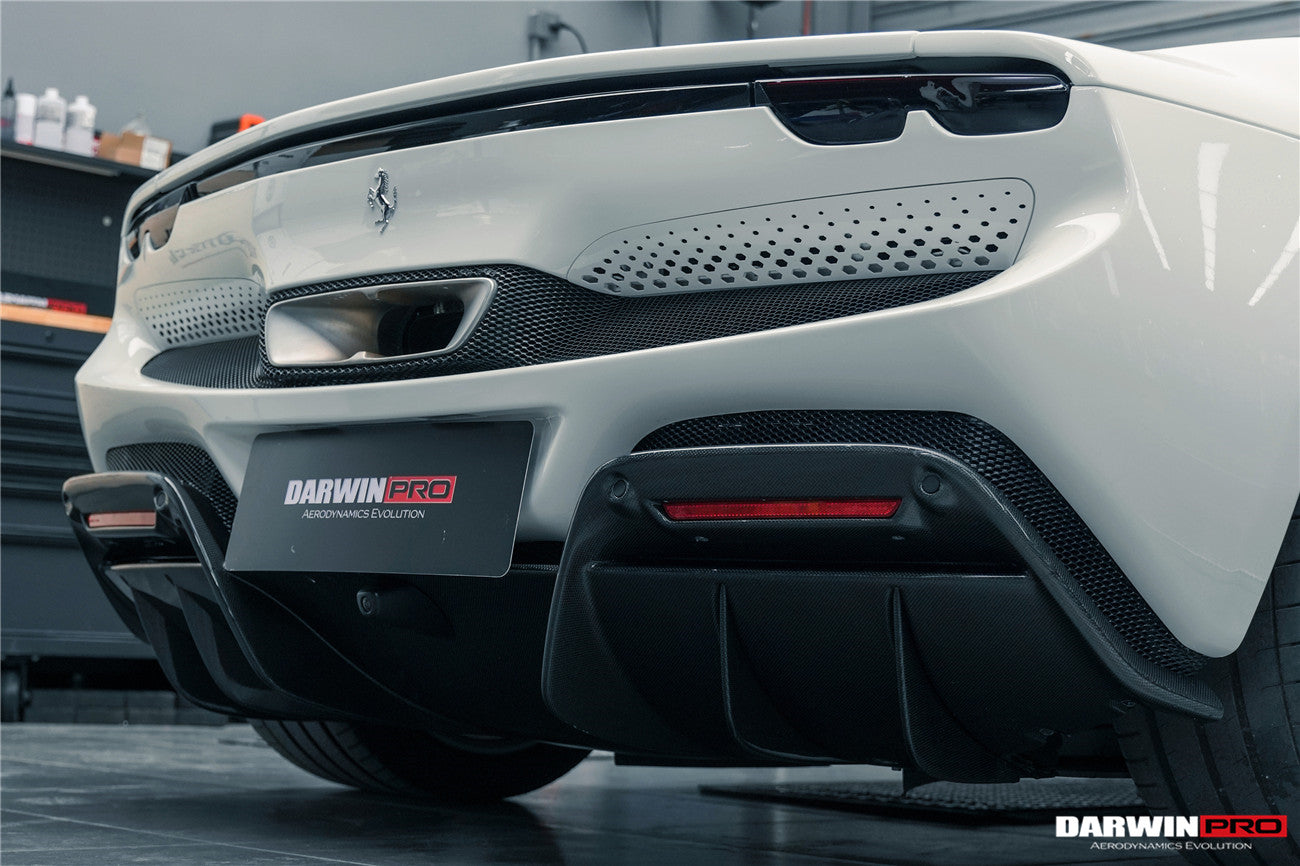 DarwinPRO 2022-UP Ferrari 296 GTB & GTS (Type F171) OE Style Carbon Fiber Rear Bumper w/ Diffuser