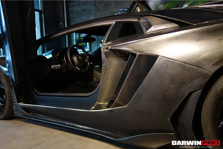 DarwinPRO 2011-2016  Lamborghini Aventador LP700 Coupe BKSS Style Carbon Fiber Quarter Panel Fender Side Vent Air Intake Cover Trim
