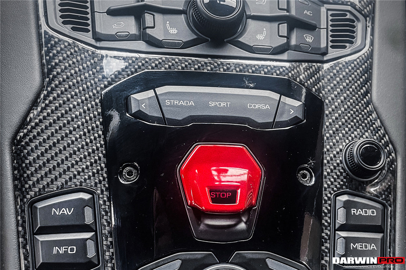 DarwinPRO 2011-2016  Lamborghini Aventador LP700 Coupe Roadster Dry Carbon Fiber Centre Console Surround Replacement