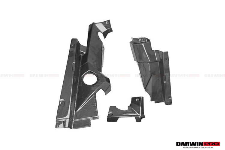 DarwinPRO Carbon Fiber Engine Bay Side Panels Land R Covers Replacement | 2011-2016 Lamborghini Aventador LP700 Coupe