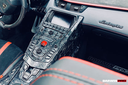 DarwinPRO 2011-2016 Lamborghini Aventador LP700 LP720 LP750 SV Coupe Roadster Dry Carbon Fiber Center Console Panel Replacement