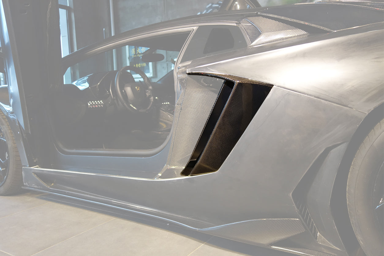 DarwinPRO 2011-2016  Lamborghini Aventador LP700 Coupe BKSS Style Carbon Fiber Quarter Panel Fender Side Vent Air Intake Cover Trim