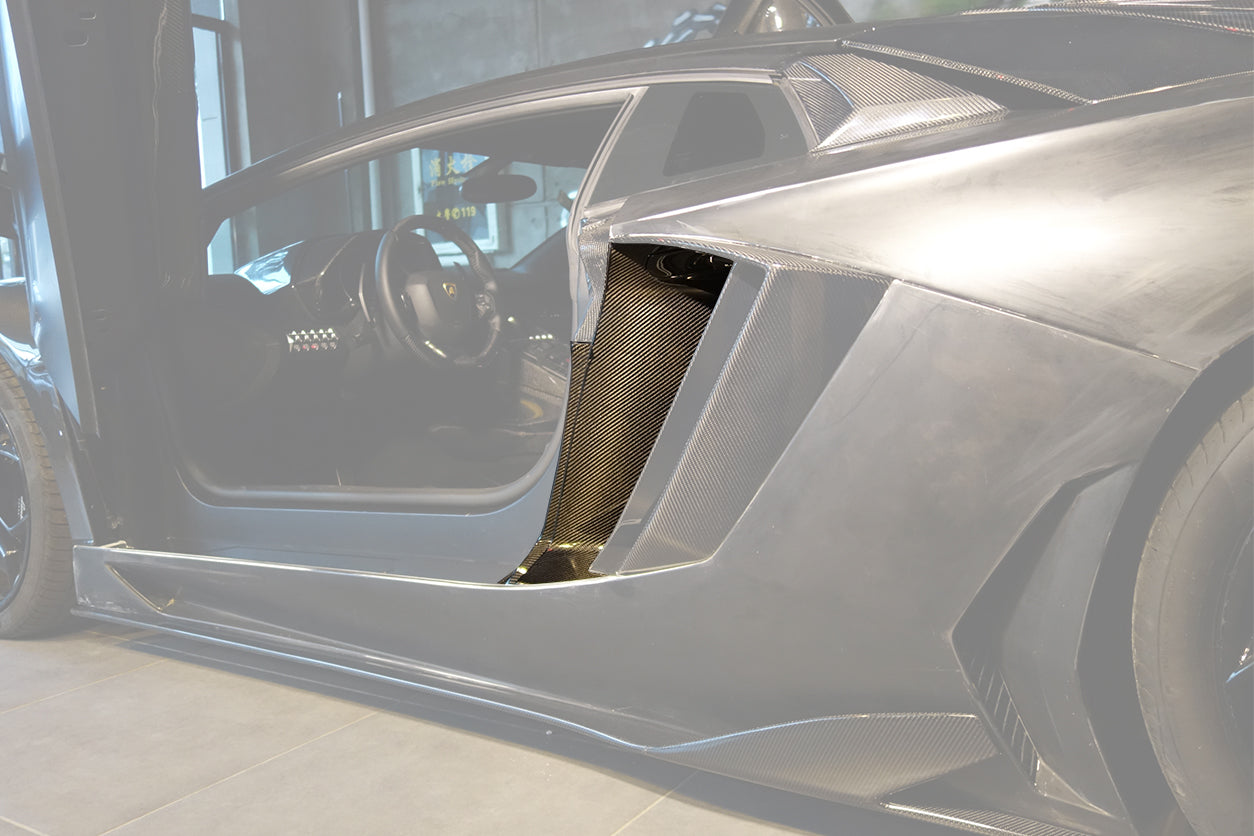 Panel de fibra de carbono para guardabarros, entrada de aire, ventilación lateral interior, Lamborghini Aventador LP700 Coupé OEM (2011-2016)