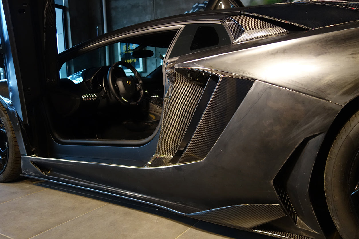 Panel de fibra de carbono para guardabarros, entrada de aire, ventilación lateral interior, Lamborghini Aventador LP700 Coupé OEM (2011-2016)