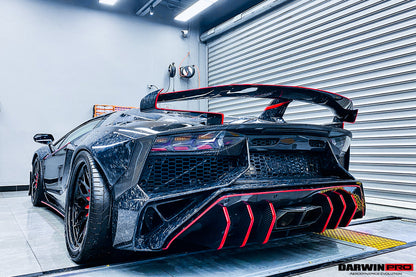 DarwinPRO 2011-2016 Lamborghini Aventador LP700 Roadster SV-BKSSII Style Engine Hood And Wing