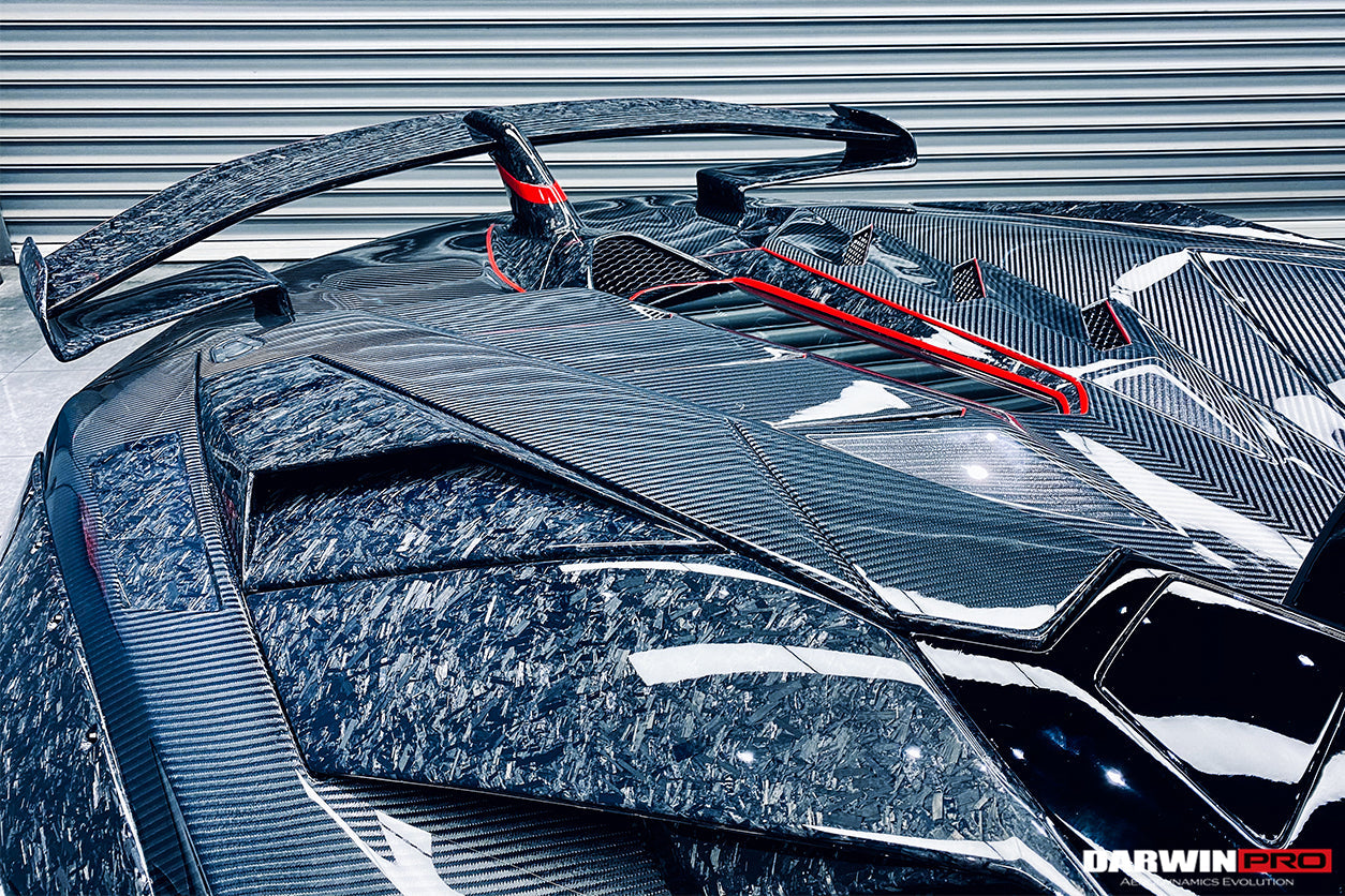 DarwinPRO 2011-2016 Lamborghini Aventador LP700 Roadster SV-BKSSII Style Engine Hood And Wing
