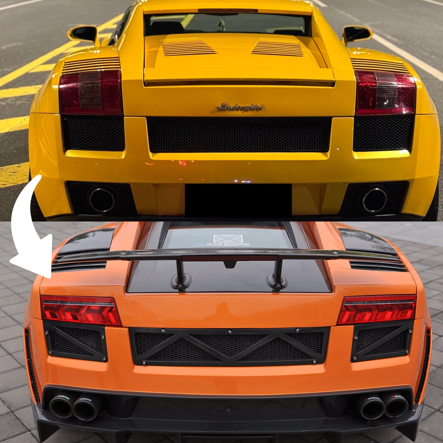 Carbonado Aero Pre-LP to LP Tail Light Conversion Mounting Bracket (OEM Style) | 2004–2008 Lamborghini Gallardo