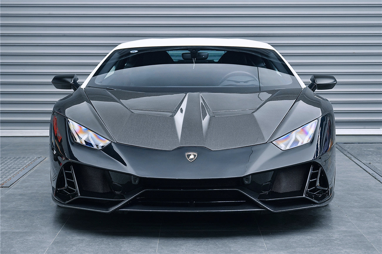DarwinPRO 2015-2025 Lamborghini Huracan LP610 & LP580 & EVO & Tecnica EVO-4WD Style Partial Carbon Front Bumper