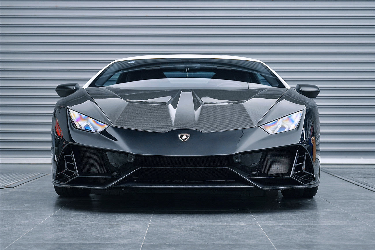 DarwinPRO 2015-2025 Lamborghini Huracan LP610 & LP580 & EVO & Tecnica EVO-4WD Style Partial Carbon Front Bumper