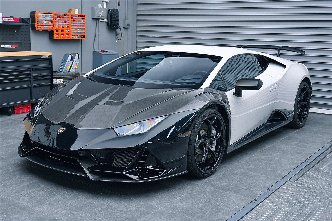 DarwinPRO 2015-2025 Lamborghini Huracan LP610 & LP580 & EVO & Tecnica EVO-4WD Style Partial Carbon Front Bumper