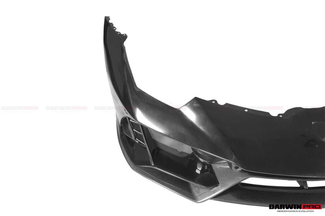 DarwinPRO 2015-2025 Lamborghini Huracan LP610 & LP580 & EVO & Tecnica EVO-4WD Style Partial Carbon Front Bumper