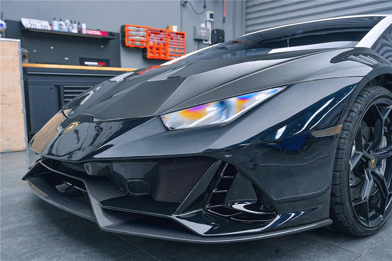DarwinPRO 2015-2025 Lamborghini Huracan LP610 & LP580 & EVO & Tecnica EVO-4WD Style Partial Carbon Front Bumper