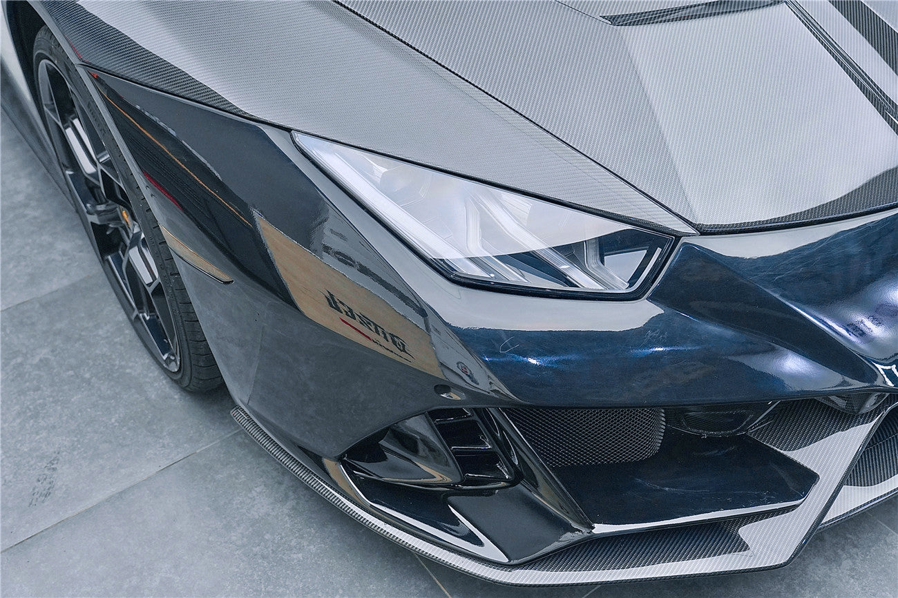 DarwinPRO 2015-2025 Lamborghini Huracan LP610 & LP580 & EVO & Tecnica EVO-4WD Style Partial Carbon Front Bumper