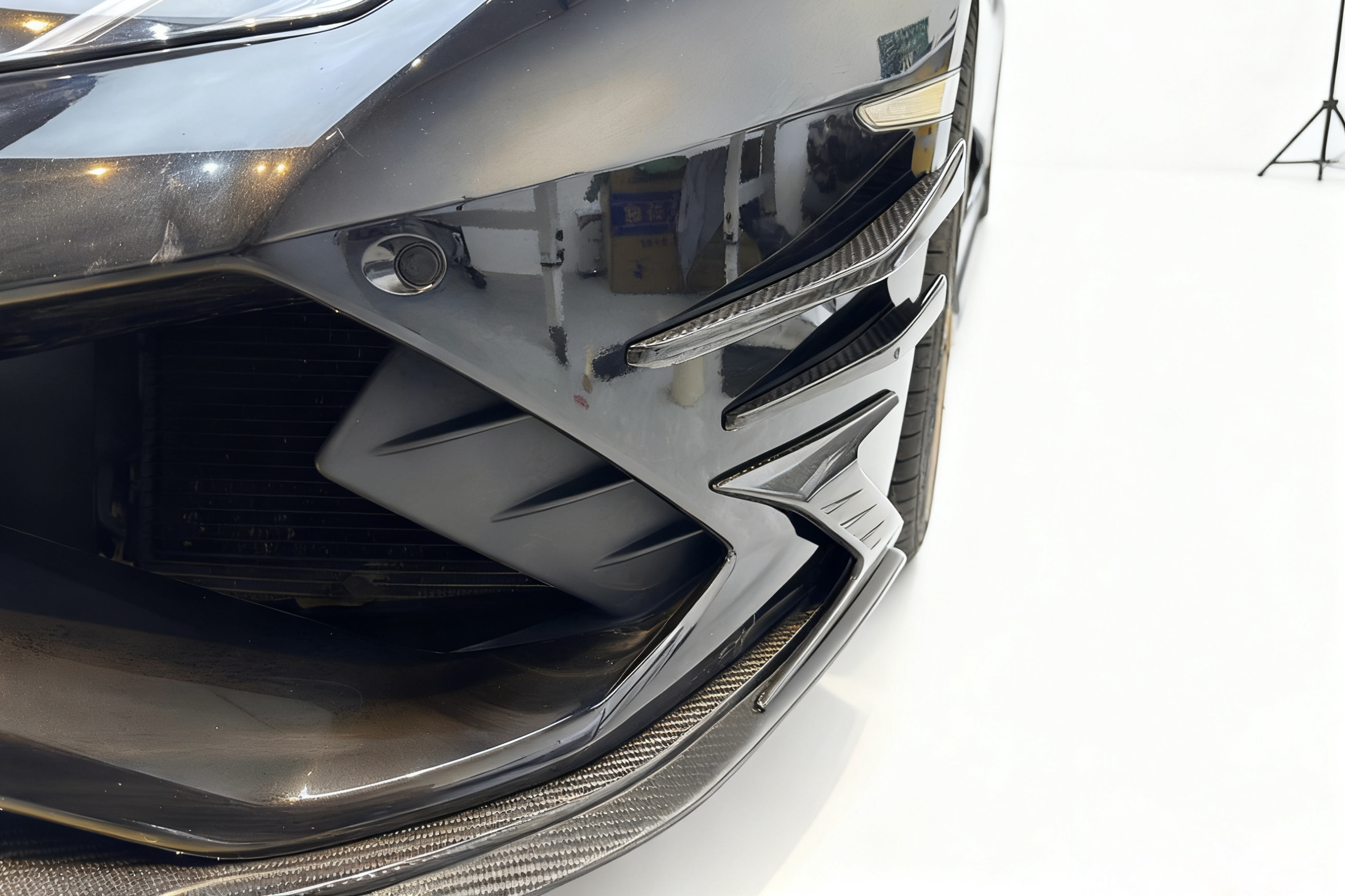 DarwinPRO 2019-2025 Lamborghini Huracan EVO RWD AD Style Dry Carbon Front Bumper Canards