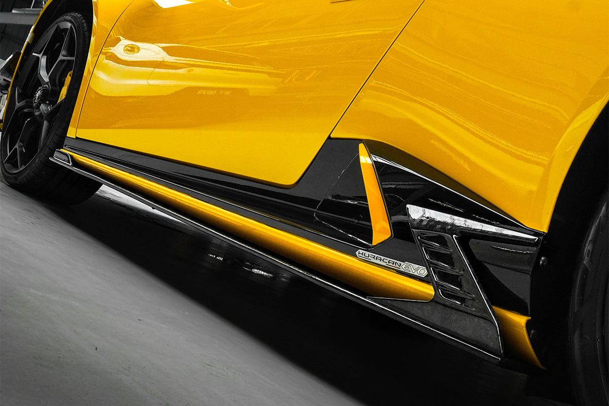 Faldones laterales de carbono autoclave estilo DarwinPRO ADV2 | Lamborghini Huracán EVO 2019-2025