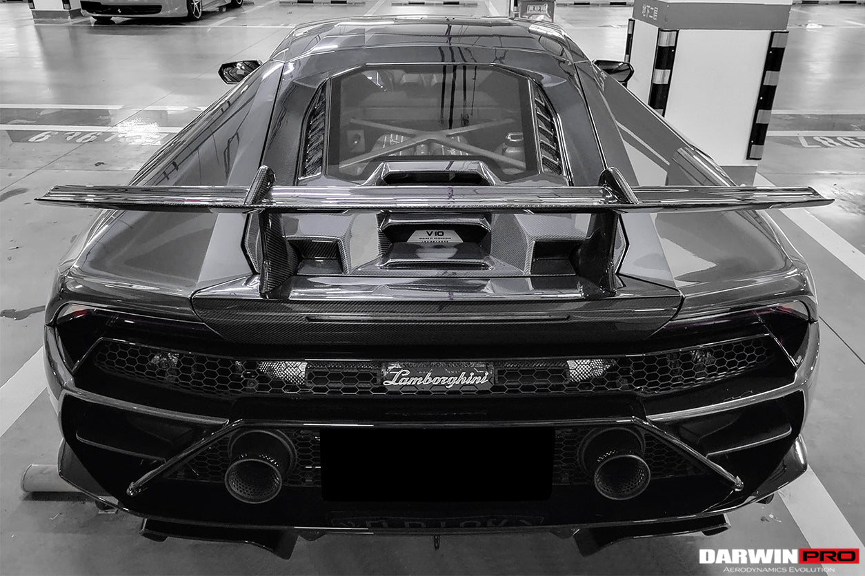 DarwinPRO 2015-2023 Lamborghini Huracan LP610 & LP580 & EVO Coupe Performante Style Carbon Fiber Spoiler Wing and Engine Hood