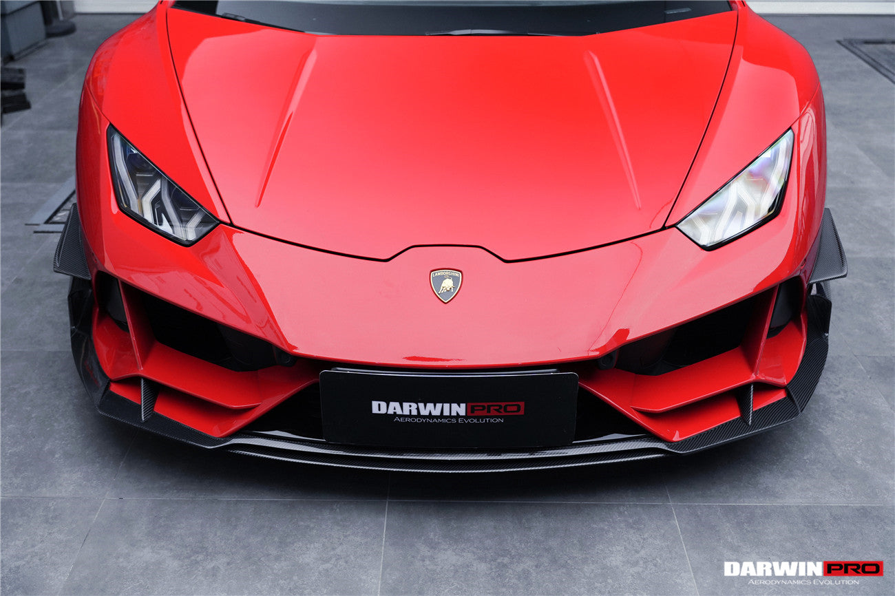 DarwinPRO 2019-2023 Lamborghini Huracan EVO 4WD ONLY BKSS Style Carbon Front Bumper Canards