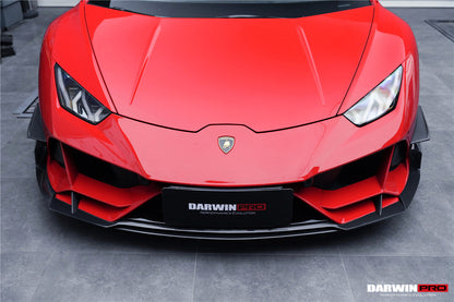 DarwinPRO 2019-2023 Lamborghini Huracan EVO 4WD ONLY BKSS Style Carbon Front Bumper Canards