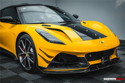 2022-UP Lotus Emira NYO Autoclave Carbon Fiber Front Bumper Side Splitter DarwinPRO (MNK) (DRYCFEmira-MIW-MNK-FBVT1)